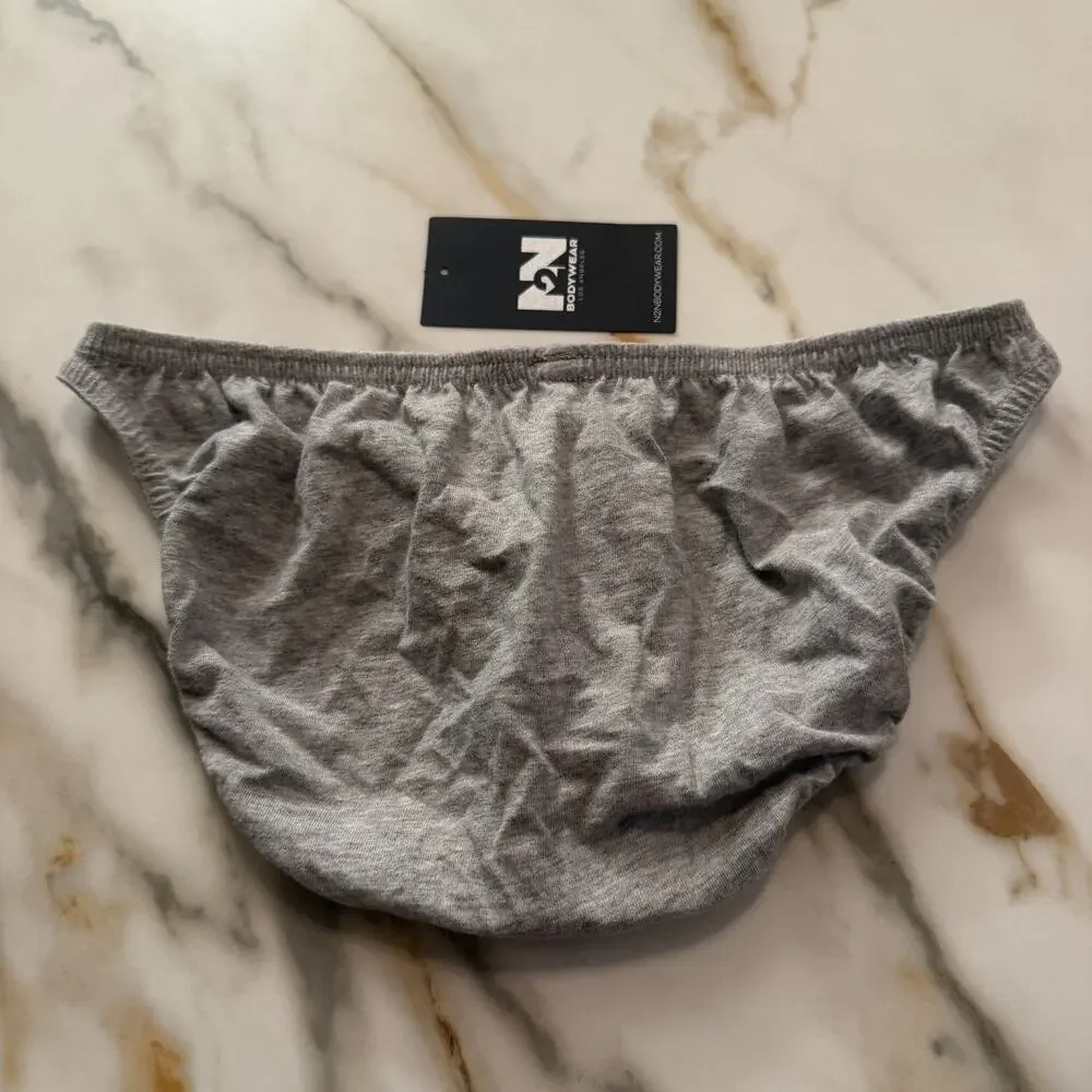 NEW N2N Bodywear Mens Cotton Bikini Brief Color Grey Size Large